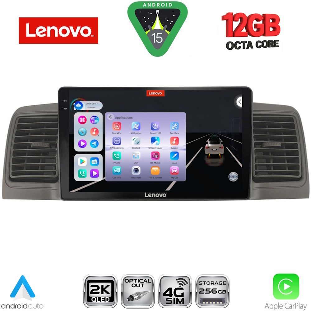SSZ12712GR-15 LENOVO SSZ 12712GR_CPA (9inc) MULTIMEDIA TABLET for TOYOTA COROLLA mod. 2001-2006 (GREY) - Image 1