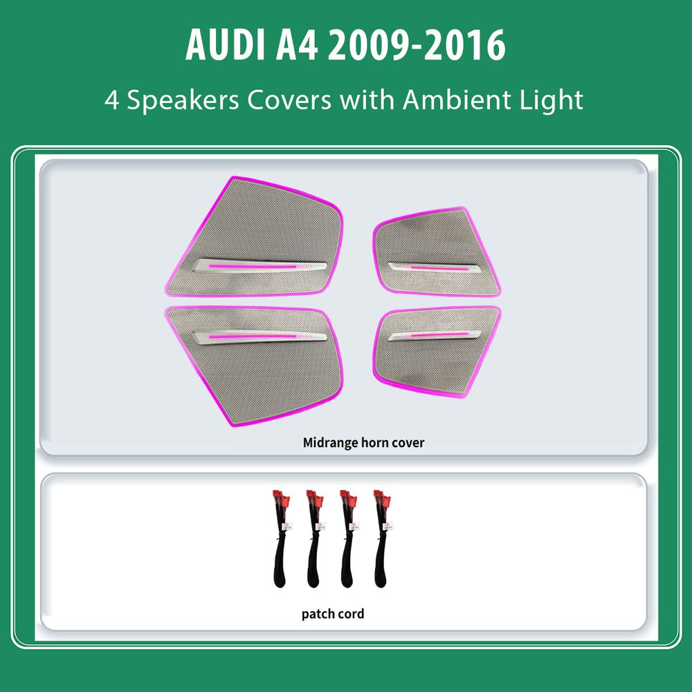 AUDI_A4_2009-16_Ambiernt_Lights_Speakers_Coevrs_01 DIQ AMBIENT AUDI A4 ADPJ28 (Digital iQ Ambient Light for AUDI A4 mod. 2009-2016, 4 Speakers Covers) - Image 1