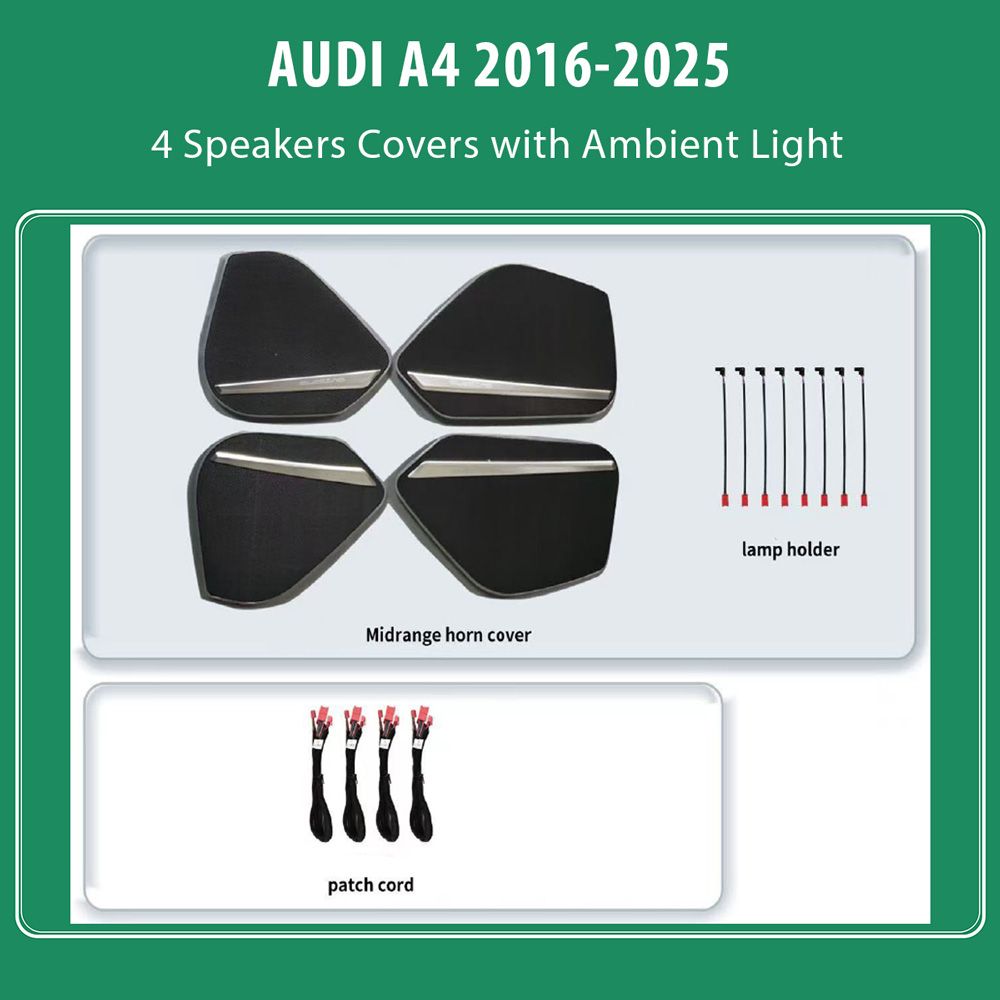 AUDI_A4_2016-25_Ambiernt_Lights_Speakers_Covers_01 DIQ AMBIENT AUDI A4 ADPJ19 (Digital iQ Ambient Light for AUDI A4 mod. 2016-2025, 4 Speakers Covers) - Image 1