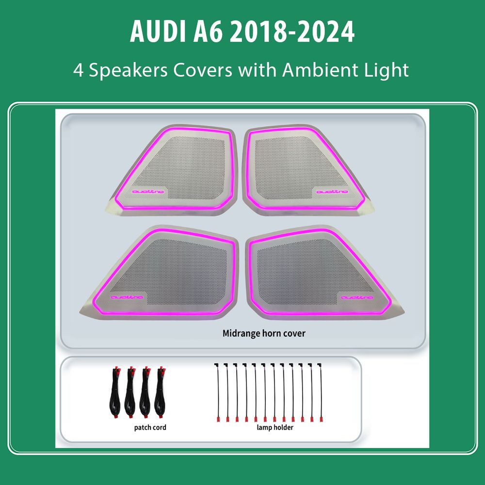 AUDI_A6_2018-24_Ambiernt_Light_Speakers_Cover_01 DIQ AMBIENT AUDI A6 ADPJ20 (Digital iQ Ambient Light for Audi A6 mod. 2018-2024, 4 Speakers Covers) - Image 1