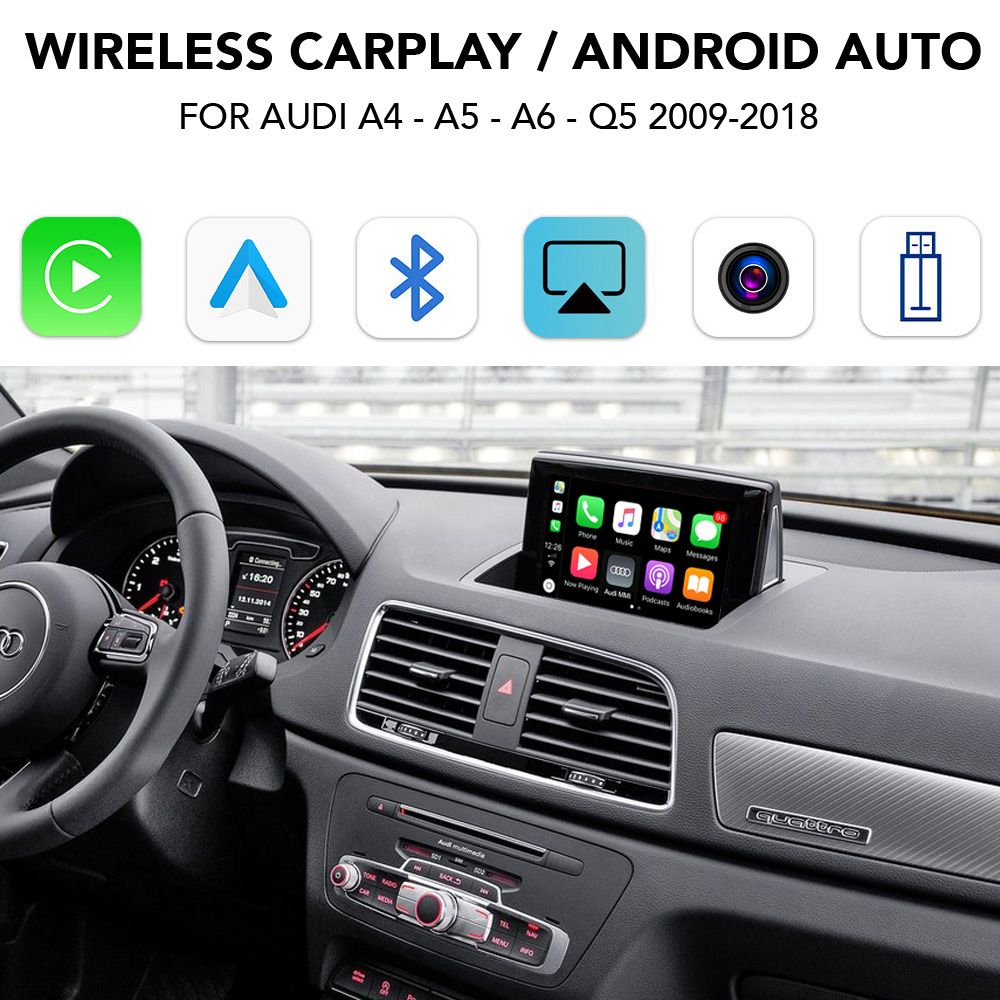 Audi_A4_Carplay_interface DIGITAL IQ AD 212 CPA (WIRELESS CARPLAY / ANDROID AUTO BOX with 2 CAMERA IN for AUDI A4-A5-Q5 mod. 2009-2018 with MMI 3G) - Image 1
