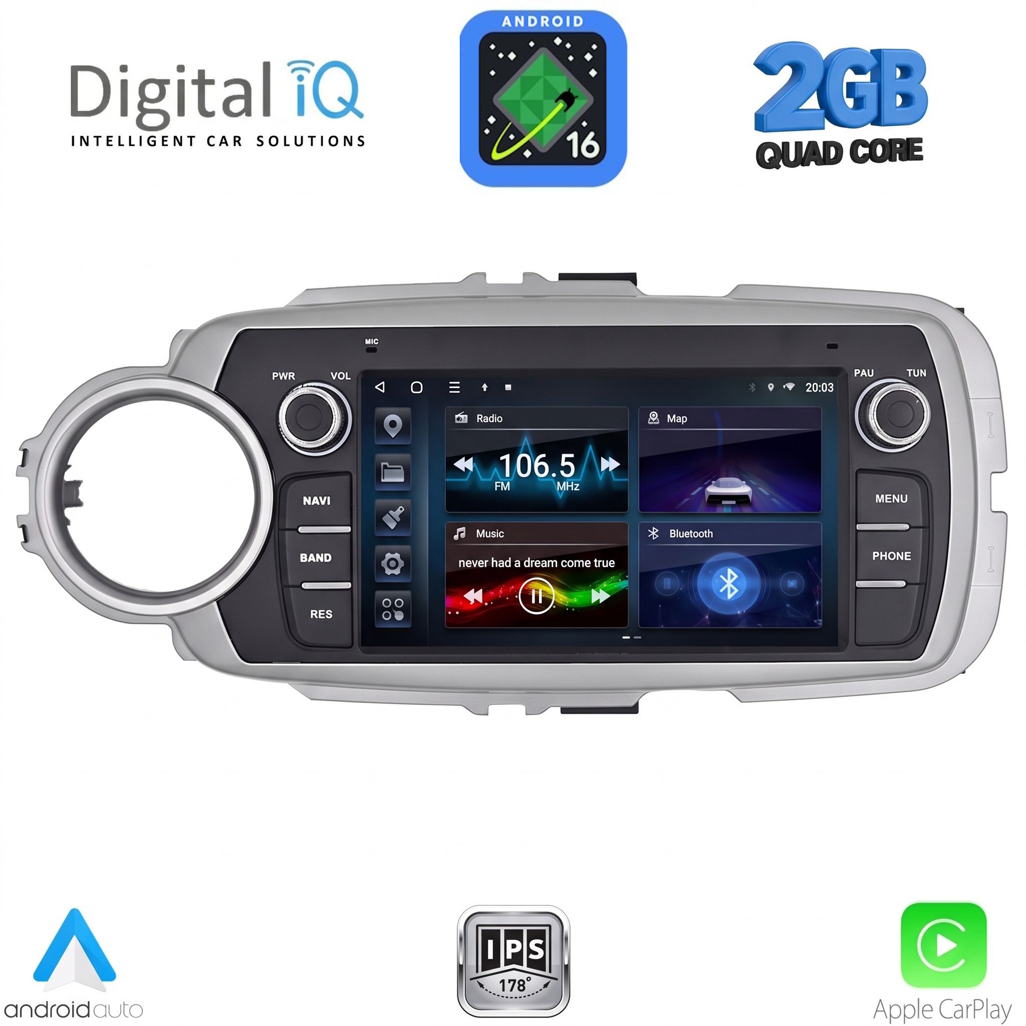BLD030-15 DIGITAL IQ BLD 230_CPA (7" DECK) MULTIMEDIA SYSTEM for TOYOTA YARIS mod. 2011-2020 - Image 1