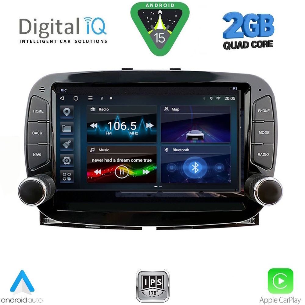 BLD298-15 DIGITAL IQ BLD 298_CPA (7" DECK) MULTIMEDIA SYSTEM for FIAT 500 mod. 2016-2025 - Image 1
