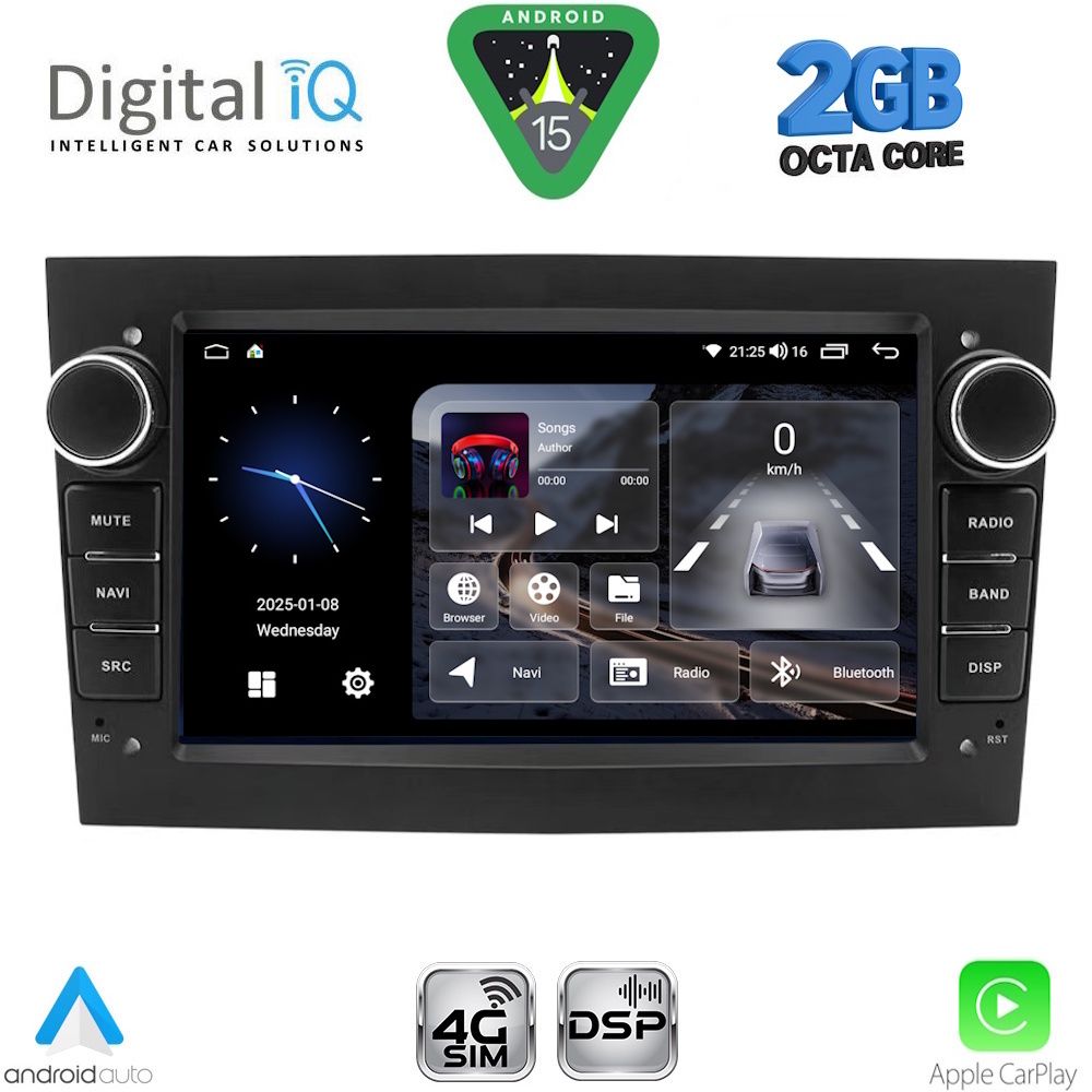 BLF319BL-15-1 DIGITAL IQ BLF 319BL_CPA (7" DECK) MULTIMEDIA SYSTEM for OPEL ALL mod. 2004-2014 (GLOSS BLACK) - Image 1