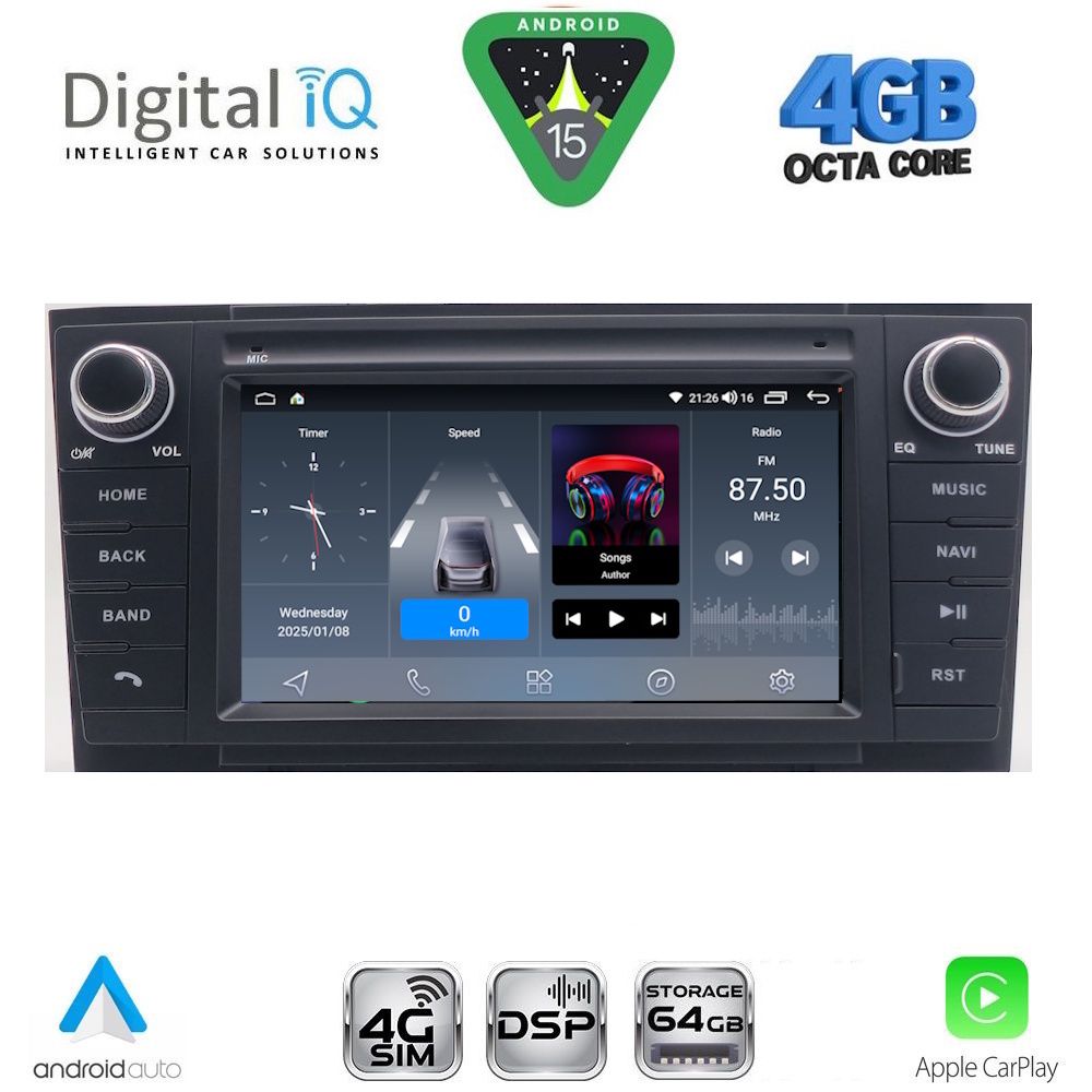 BLG409BL-15 DIGITAL IQ BLG 409BL_CPA (7″ DECK) MULTIMEDIA OEM for TOYOTA AVENSIS (T27) mod. 2009-2016 (BLACK) - Image 1