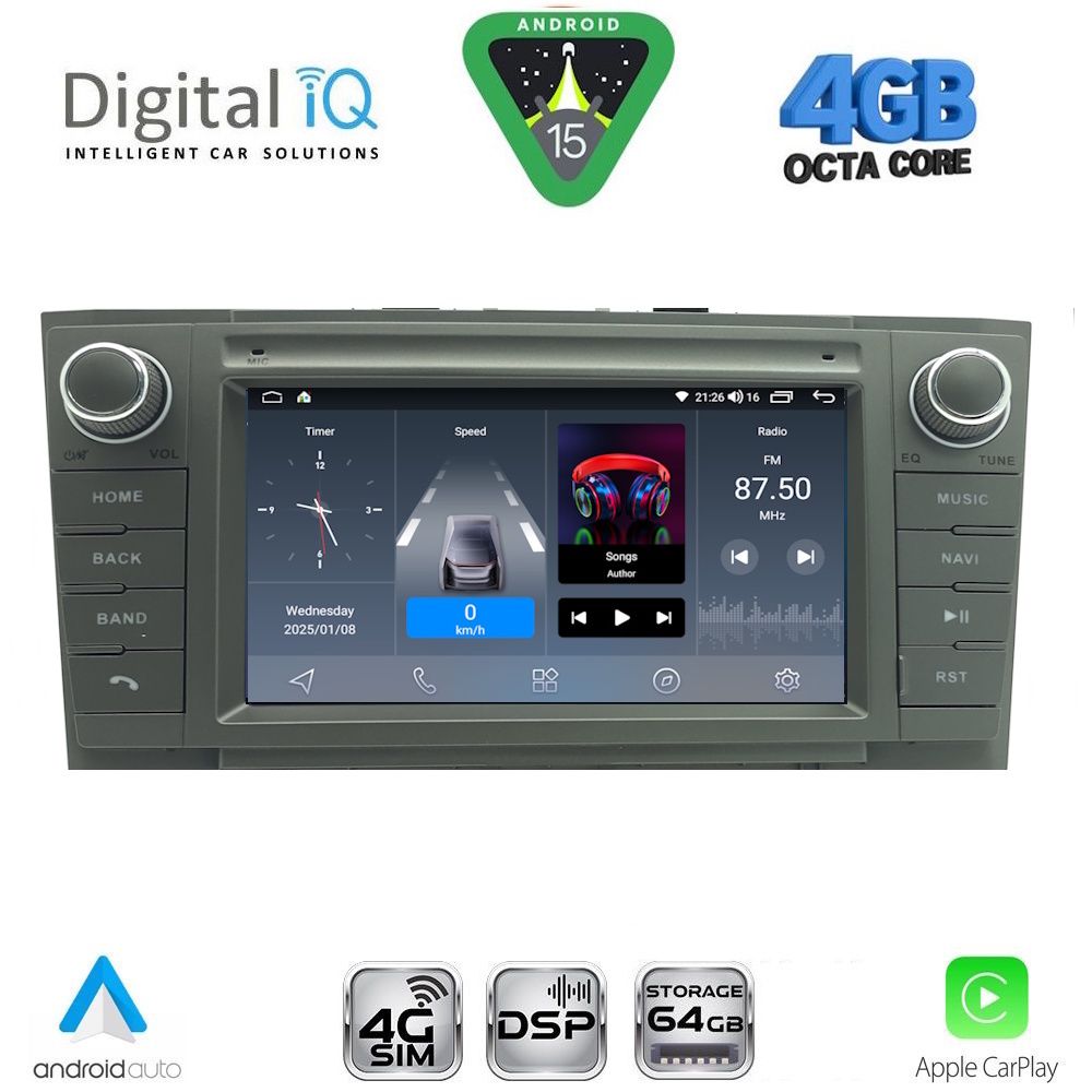 BLG409GR-15 DIGITAL IQ BLG 409GR_CPA (7″ DECK) MULTIMEDIA OEM for TOYOTA AVENSIS (T27) mod. 2009-2016 (GRAY) - Image 1
