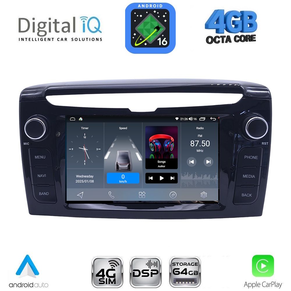 BLG444-16 DIGITAL IQ BLG 444_CPA (7" DECK) MULTIMEDIA SYSTEM for LANCIA YPSILON mod. 2011+ - Image 1