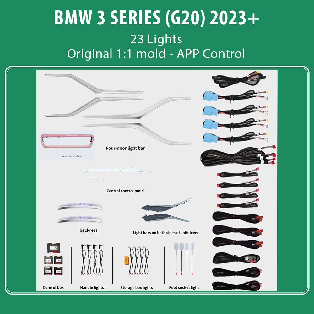 BMW_S3_2023_Ambient_24L_01 DIQ AMBIENT BMW S.3 (G20) FULL FL mod. 2023-2026 (Digital iQ Ambient Light for BMW Series 3 mod. 2023-2026 FACELIFT with 24 Lights) - Image 1
