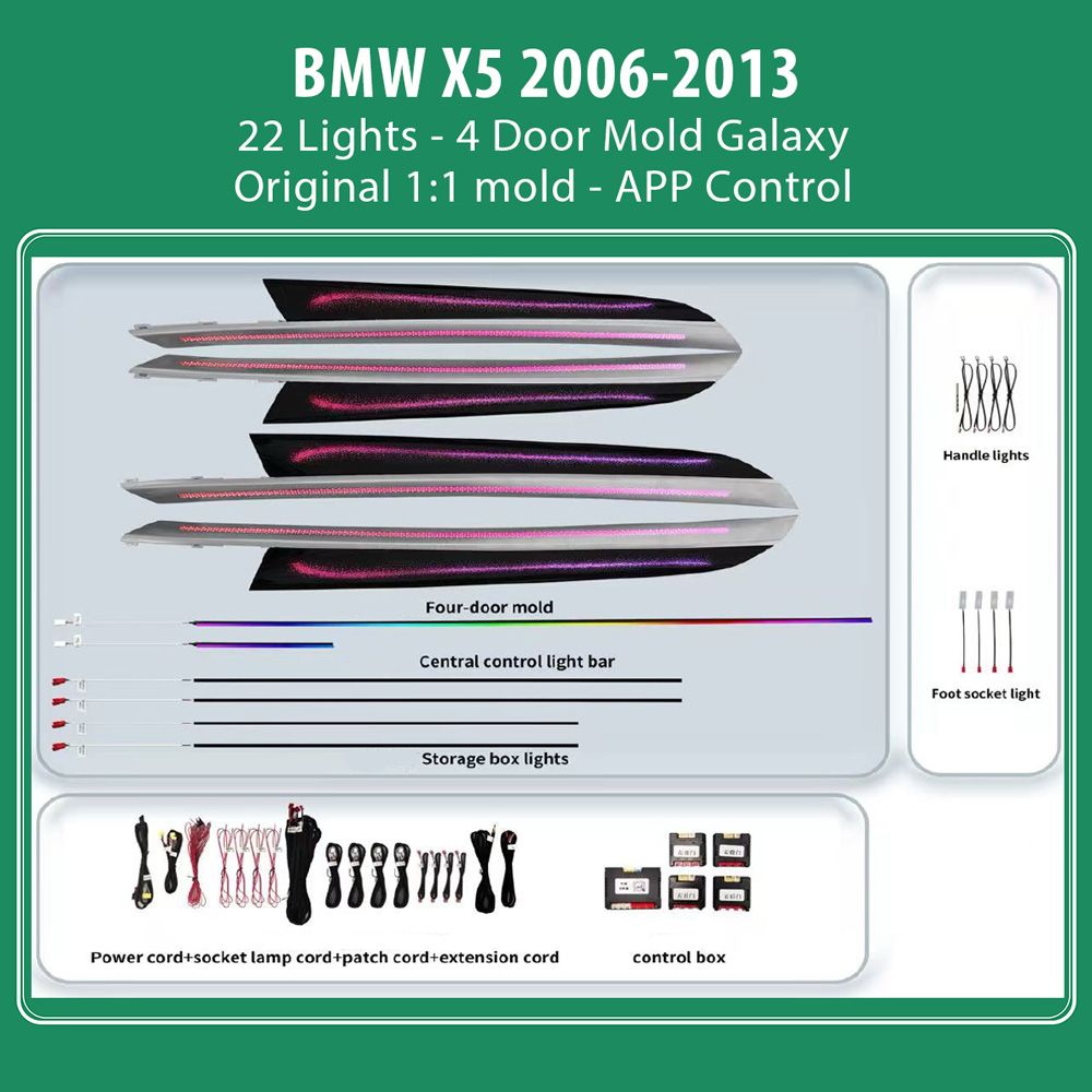 BMW_X5_2006-13_Ambient_22_Light_Galaxy_01 DIQ AMBIENT BMW X5 BM16Y (Digital iQ Ambient Light for BMW X5 (E70) mod. 2006-2013 with 22 Lights, Galaxy) - Image 1