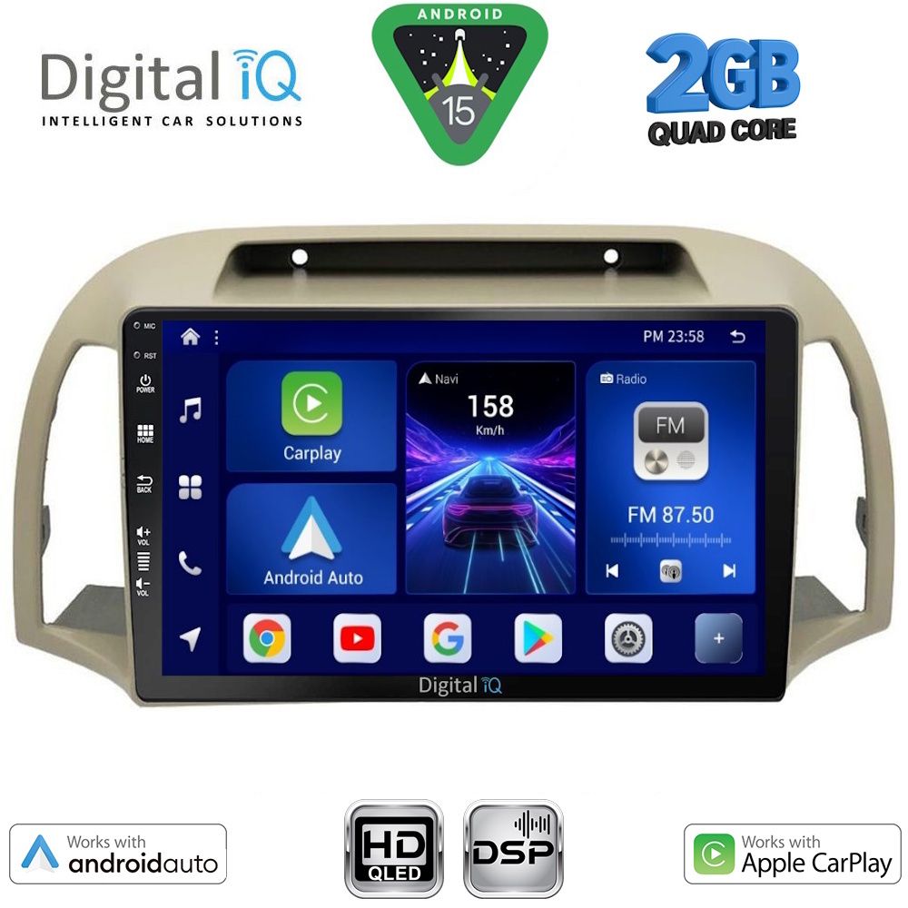 BXC3457BG_15 DIGITAL IQ BXC 3457BG_CPAA (9inc) MULTIMEDIA TABLET for NISSAN MICRA K12 mod. 2002-2010 (BEIGE) - Image 1