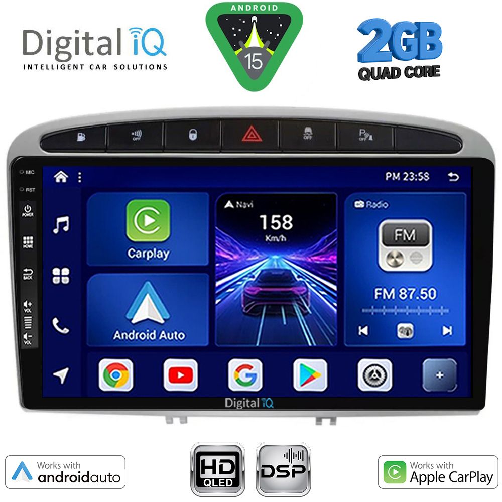 BXC3513SL_15 DIGITAL IQ BXC 3513SL_CPAA (9inc) MULTIMEDIA TABLET for PEUGEOT 308 mod.2007-2012 - RCZ mod.2009-2015 (SILVER) - Image 1