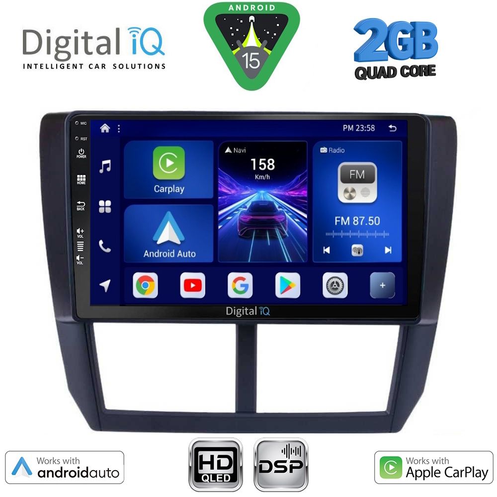 BXC3662_15 DIGITAL IQ BXC 3662_CPAA (9inc) MULTIMEDIA TABLET for SUBARU FORESTER – IMPREZA – XV mod. 2008-2013 - Image 1