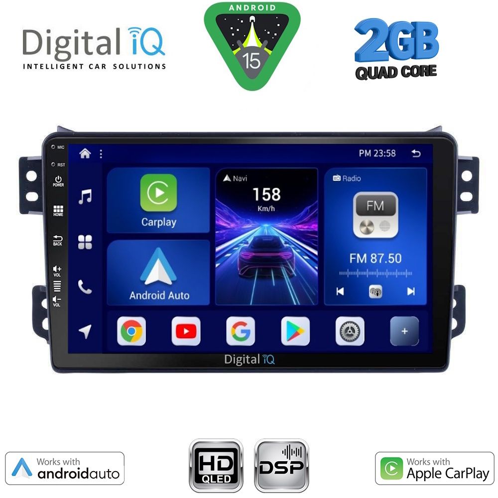 BXC3682_15 DIGITAL IQ BXC 3682_CPAA (9inc) MULTIMEDIA TABLET for OPEL AGILA – SUZUKI SPLASH mod. 2008-2018 - Image 1