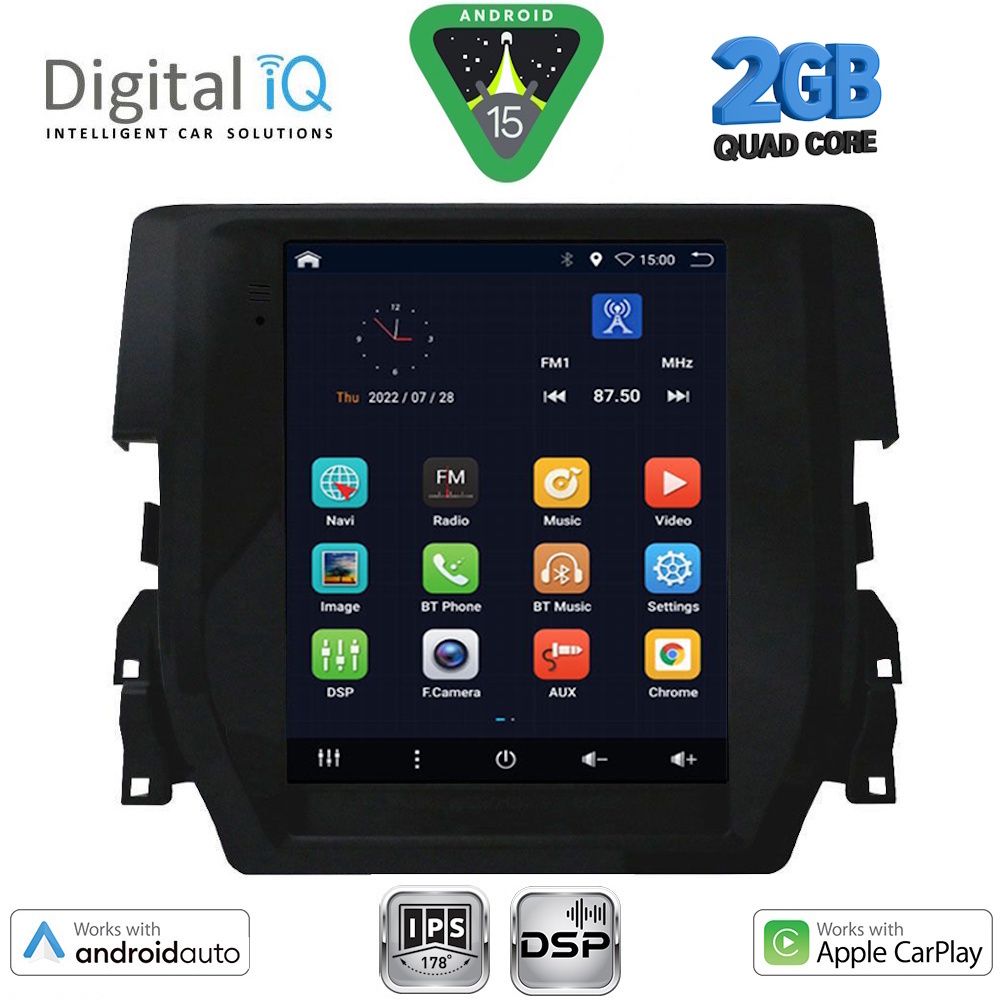 BXC3975_15 DIGITAL IQ BXC 3975_CPAA TESLA STYLE for HONDA CIVIC mod. 2016-2021 - Image 1