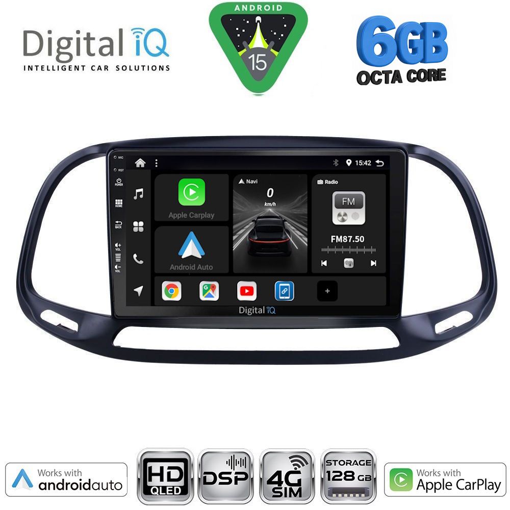 BXF17138-15 DIGITAL IQ BXF 17138_CPAA (9inc) MULTIMEDIA TABLET for FIAT DOBLO – OPEL COMBO mod. 2015-2018 - Image 1
