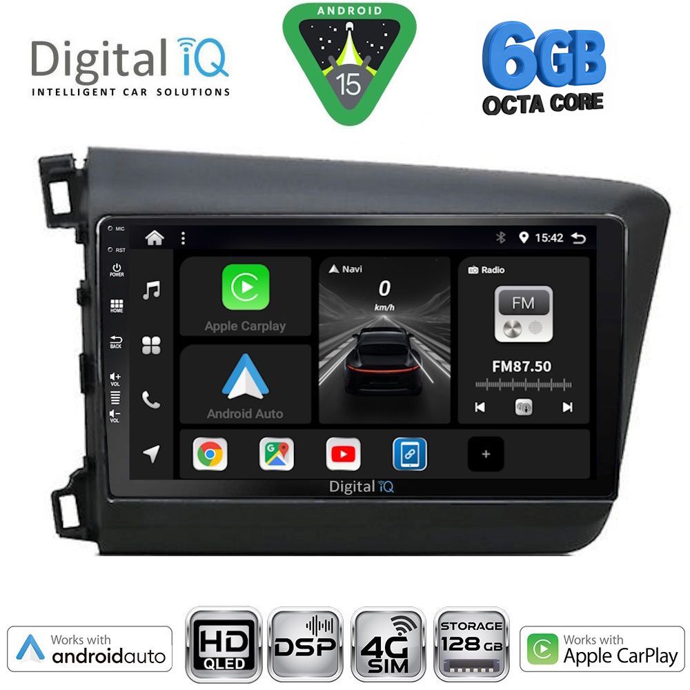 BXF171904D-15 DIGITAL IQ BXF 171904D_CPAA (9inc) MULTIMEDIA TABLET for HONDA CIVIC 4Doors mod. 2012-2016 - Image 1