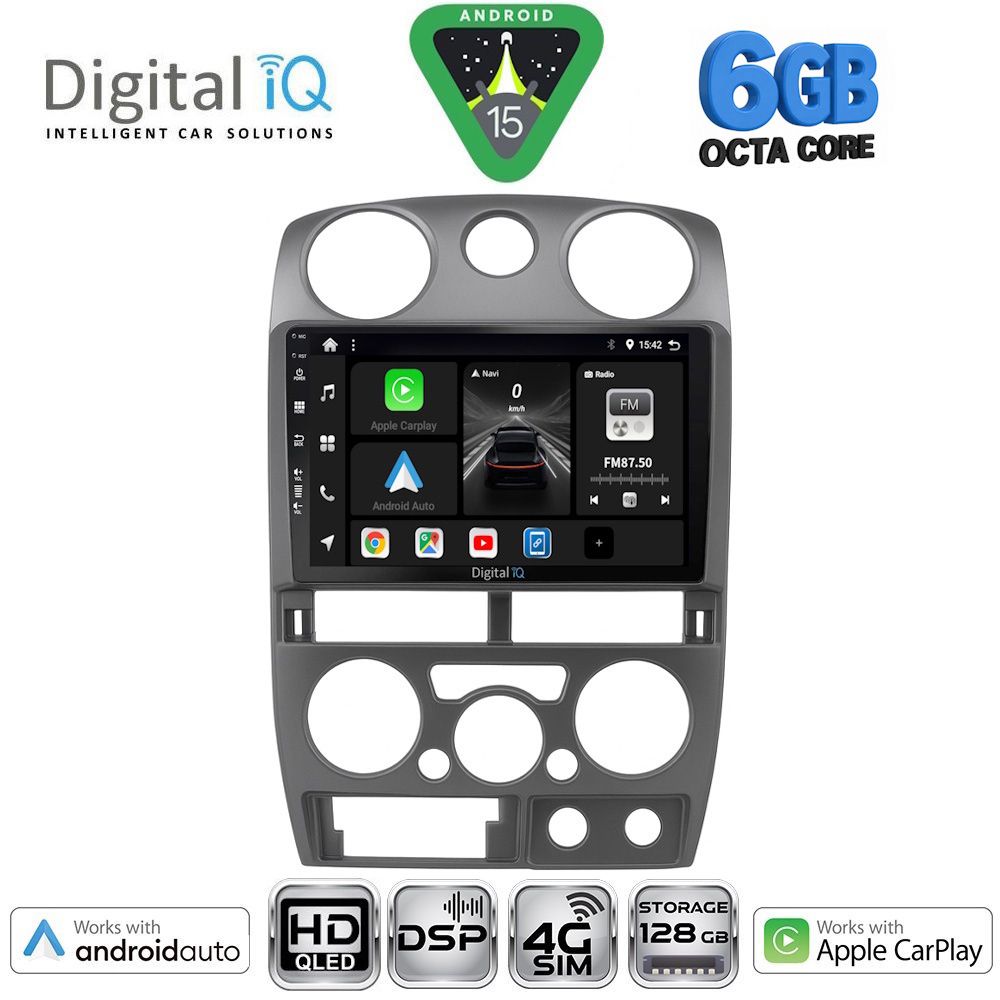 BXF17254GR-15 DIGITAL IQ BXF 17254GR_CPAA (9inc) MULTIMEDIA TABLET for ISUZU D-MAX mod. 2008-2012 (GREY) - Image 1