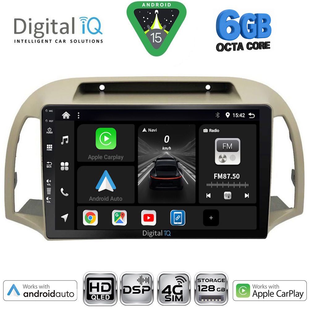 BXF17457BG-15 DIGITAL IQ BXF 17457BG_CPAA (9inc) MULTIMEDIA TABLET for NISSAN MICRA K12 mod. 2002-2010 (BEIGE) - Image 1