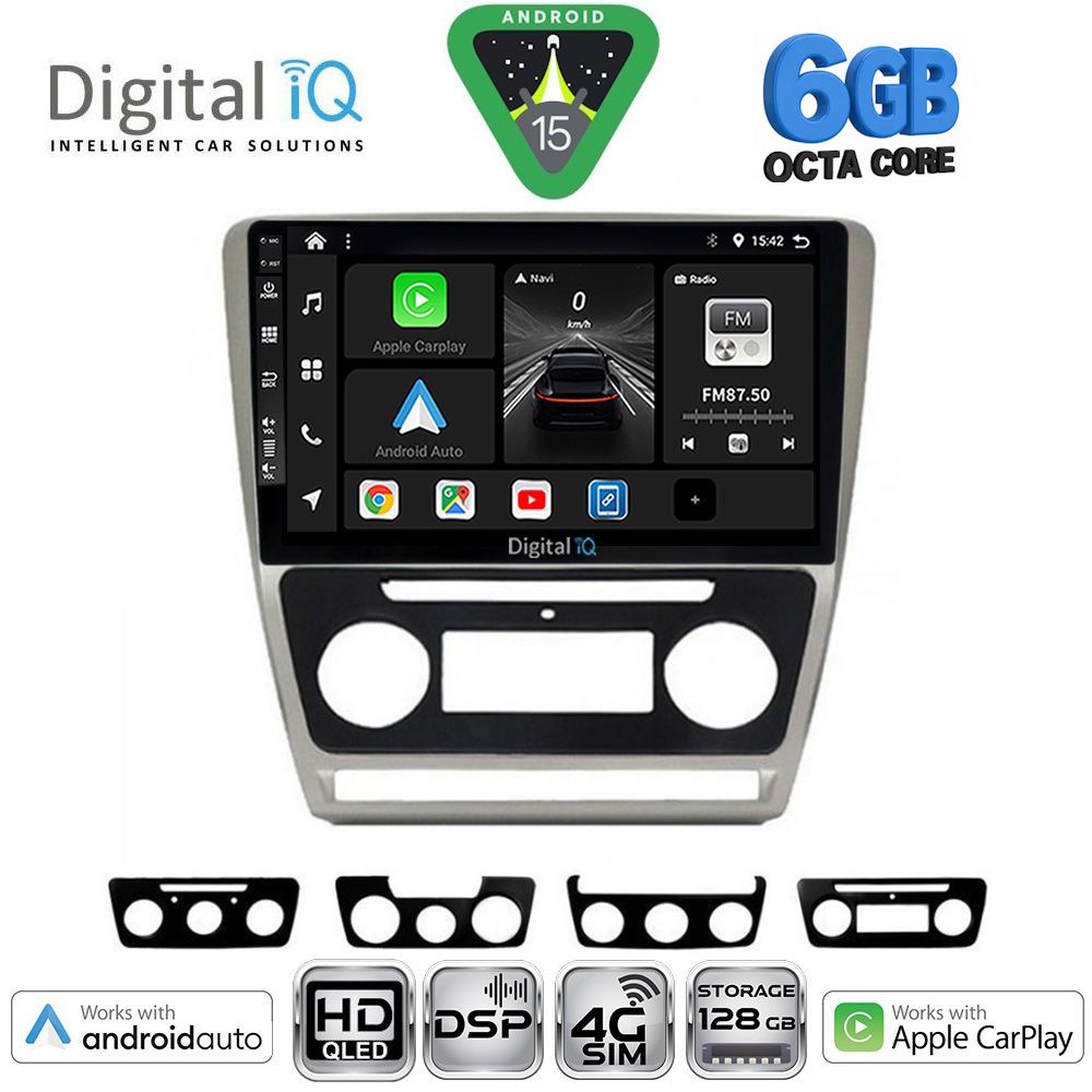 BXF17595SL-15 DIGITAL IQ BXF 17595SL_CPAA (10inc) MULTIMEDIA TABLET for SKODA OCTAVIA 5 mod. 2005-2012 (SILVER) - Image 1