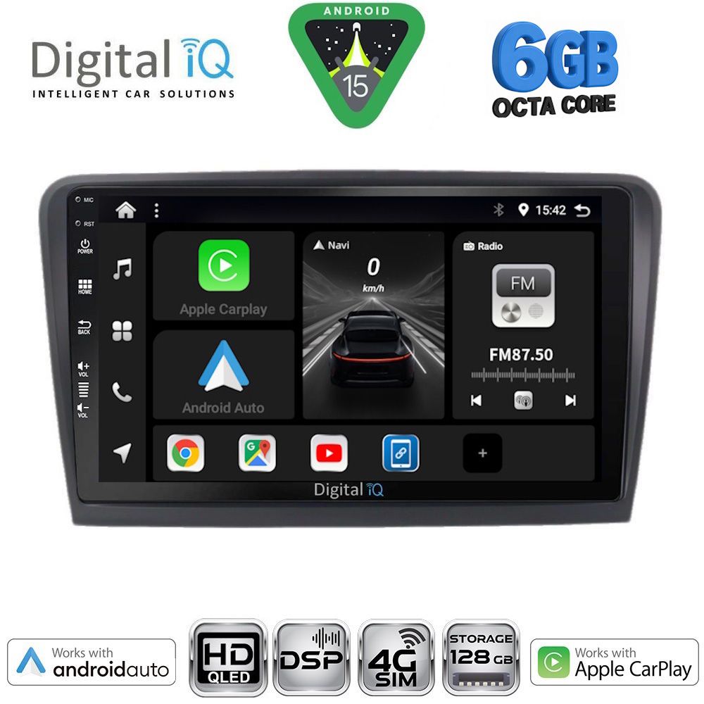 BXF17601-15 DIGITAL IQ BXF 17601_CPAA (9inc) MULTIMEDIA TABLET for SKODA RAPID mod. 2012-2023 - Image 1