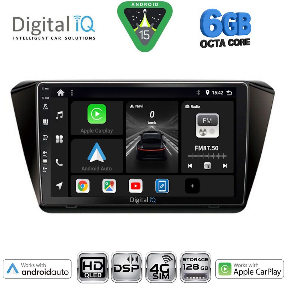 BXF17605-15 DIGITAL IQ BXF 17605_CPAA (10inc) MULTIMEDIA TABLET for SKODA SUPERB mod. 2015-2023 - Image 1
