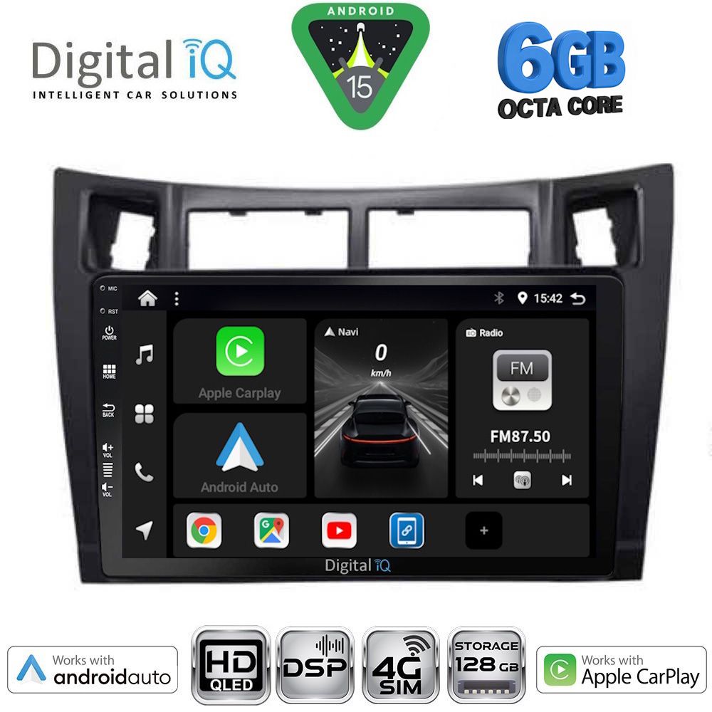 BXF17736-15 DIGITAL IQ BXF 17736BL_CPAA (9inc) MULTIMEDIA TABLET for TOYOTA YARIS mod. 2006-2011 (BLACK) - Image 1