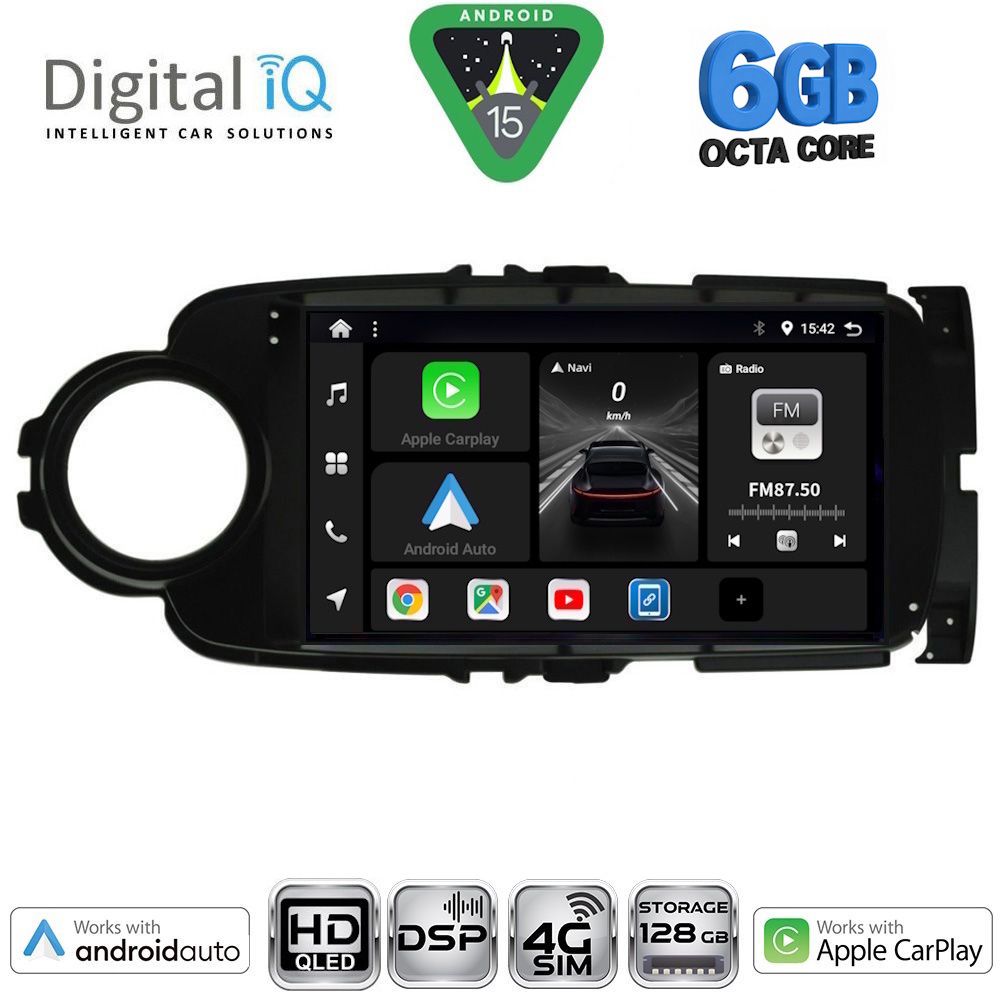 BXF17737-15 DIGITAL IQ BXF 17737BL_CPAA (9inc) MULTIMEDIA TABLET for TOYOTA YARIS mod. 2011-2015 (BLACK) - Image 1