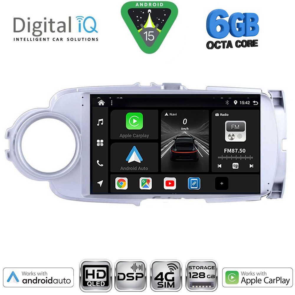 BXF17737SL-15 DIGITAL IQ BXF 17737SL_CPAA (9inc) MULTIMEDIA TABLET for TOYOTA YARIS mod. 2011-2015 (SILVER) - Image 1