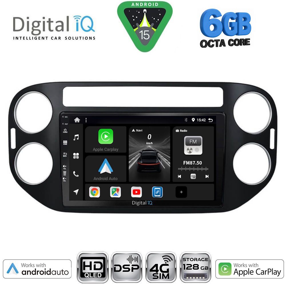 BXF17760-15 DIGITAL IQ BXF 17760BL_CPAA (9inc) MULTIMEDIA TABLET for VW TIGUAN mod. 2011-2016 (BLACK) - Image 1