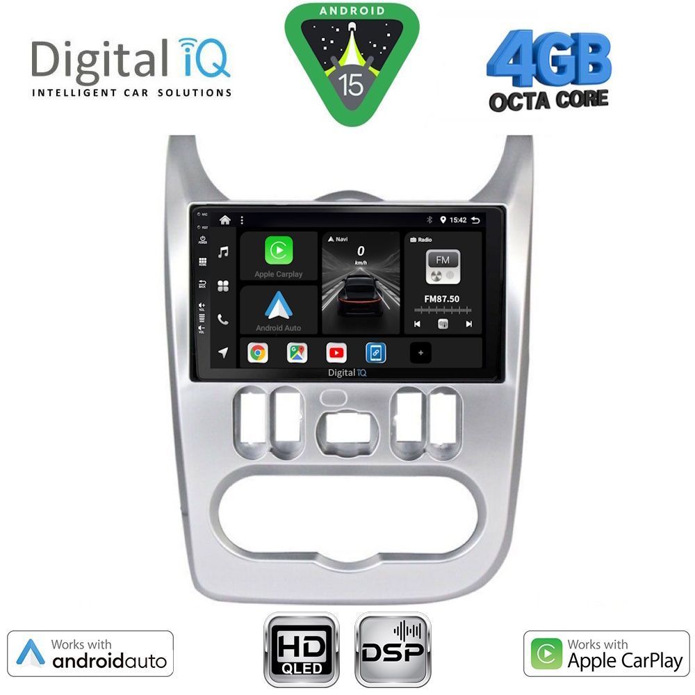 BXF6101_15 DIGITAL IQ BXF 16101SL_CPAA (9inc) MULTIMEDIA TABLET for DACIA DUSTER – LOGAN – SANDERO mod. 2006-2012 (SILVER) - Image 1