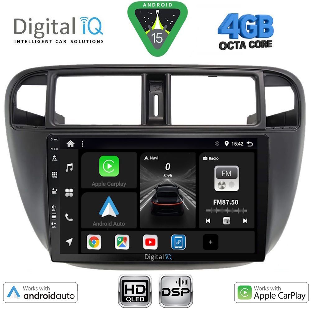 BXF6186_15 DIGITAL IQ BXF 16186_CPAA A/C (9inc) MULTIMEDIA TABLET for HONDA CIVIC mod. 1995-2001 - Image 1