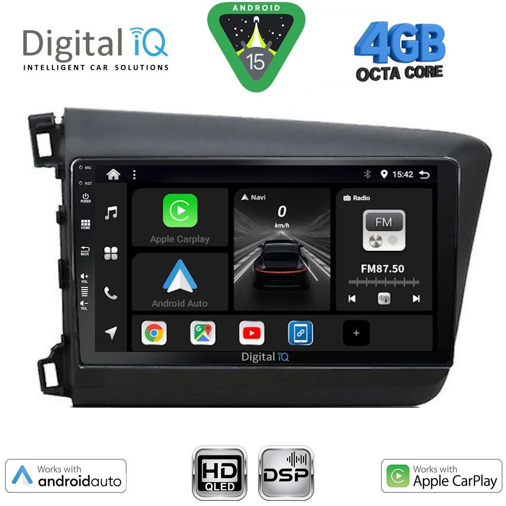 BXF61904D_15 DIGITAL IQ BXF 161904D_CPAA (9inc) MULTIMEDIA TABLET for HONDA CIVIC 4Doors mod. 2012-2016 - Image 1