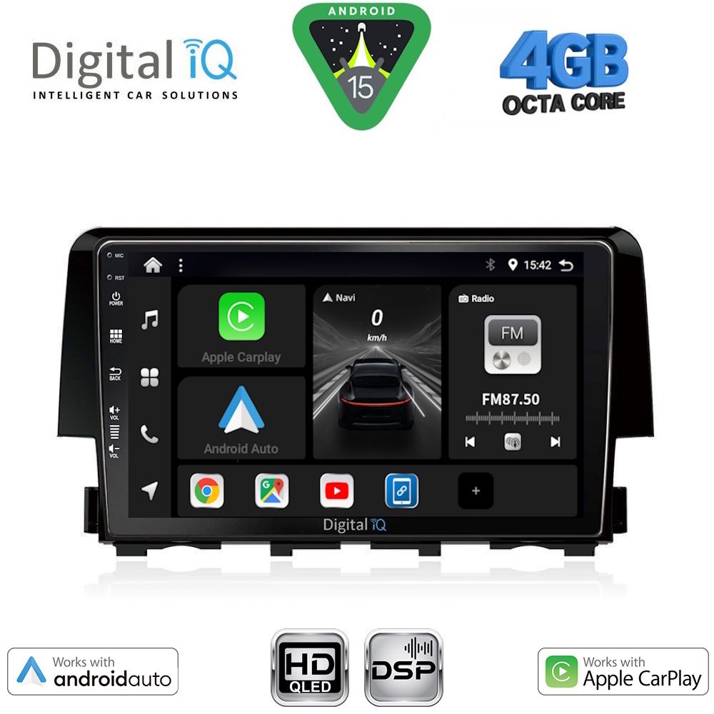 BXF6191_15 DIGITAL IQ BXF 16191_CPAA (9inc) MULTIMEDIA TABLET for HONDA CIVIC mod. 2016-2021 - Image 1