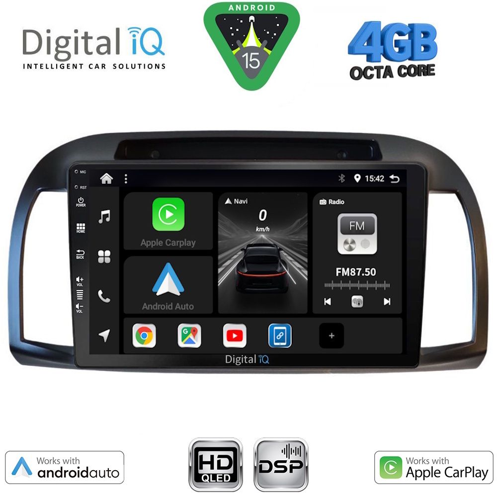 BXF6457BL-15 DIGITAL IQ BXF 16457BL_CPAA (9inc) MULTIMEDIA TABLET for NISSAN MICRA K12 mod. 2002-2010 (BLACK) - Image 1