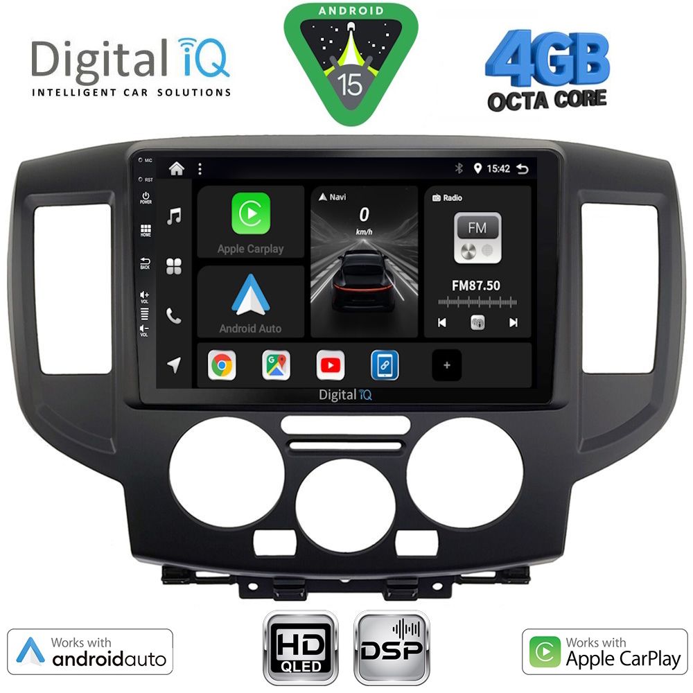 BXF6458BL-15 DIGITAL IQ BXF 16458BL_CPAA (9inc) MULTIMEDIA TABLET for NISSAN NV 200 mod. 2009-2020 (BLACK) - Image 1