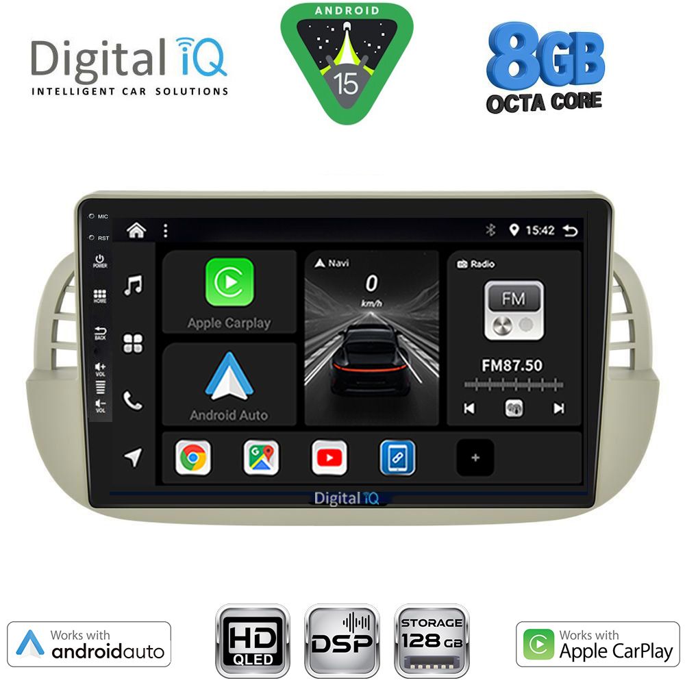 BXF7130BG_15 DIGITAL IQ BXF 18130BG_CPAA (9inc) MULTIMEDIA TABLET for FIAT 500 mod. 2007-2015 (BEIGE) - Image 1