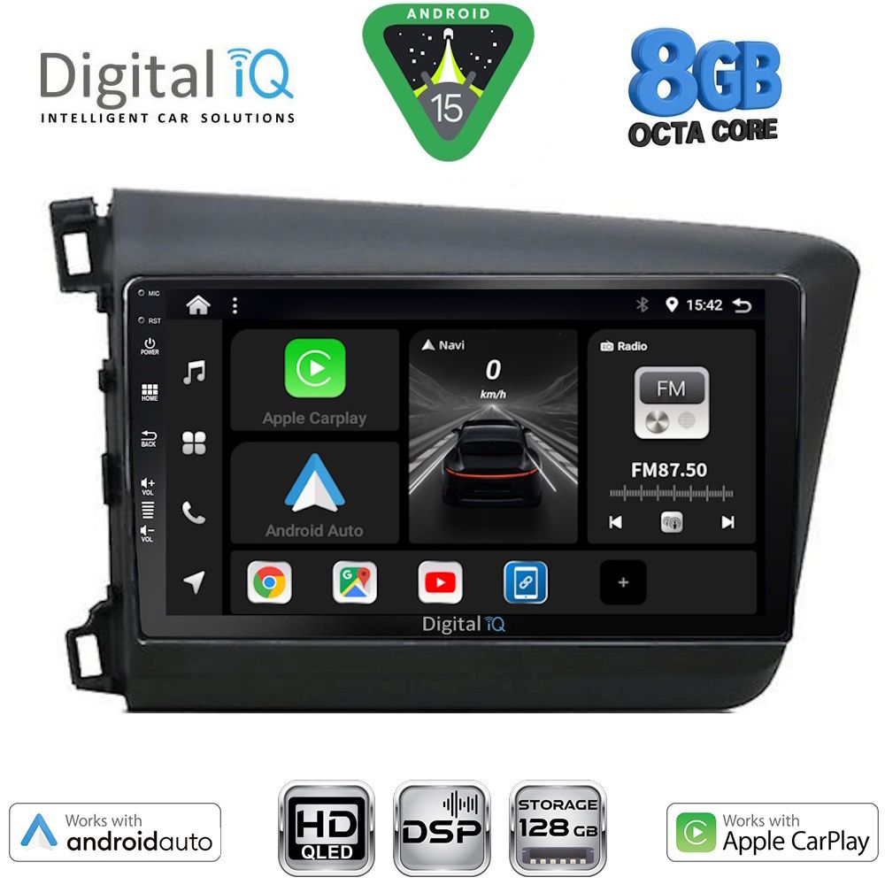 BXF71904D_15 DIGITAL IQ BXF 181904D_CPAA (9inc) MULTIMEDIA TABLET for HONDA CIVIC 4Doors mod. 2012-2016 - Image 1