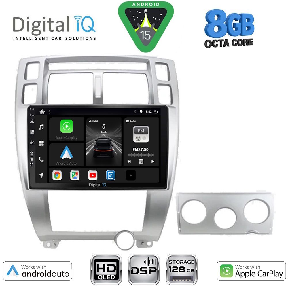 BXF7241SL_15 DIGITAL IQ BXF 18241SL_CPAA (10inc) MULTIMEDIA TABLET for HYUNDAI TUCSON mod. 2004-2010 (SILVER) - Image 1