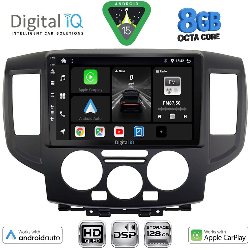 BXF7458BL-15 DIGITAL IQ BXF 18458BL_CPAA (9inc) MULTIMEDIA TABLET for NISSAN NV 200 mod. 2009-2020 (BLACK) - Image 1