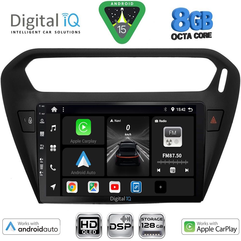 BXF7511BL-15 DIGITAL IQ BXF 18511BL_CPAA (9inc) MULTIMEDIA TABLET for CITROEN ELYSEE – PEUGEOT 301 mod. 2013-2026 (BLACK) - Image 1