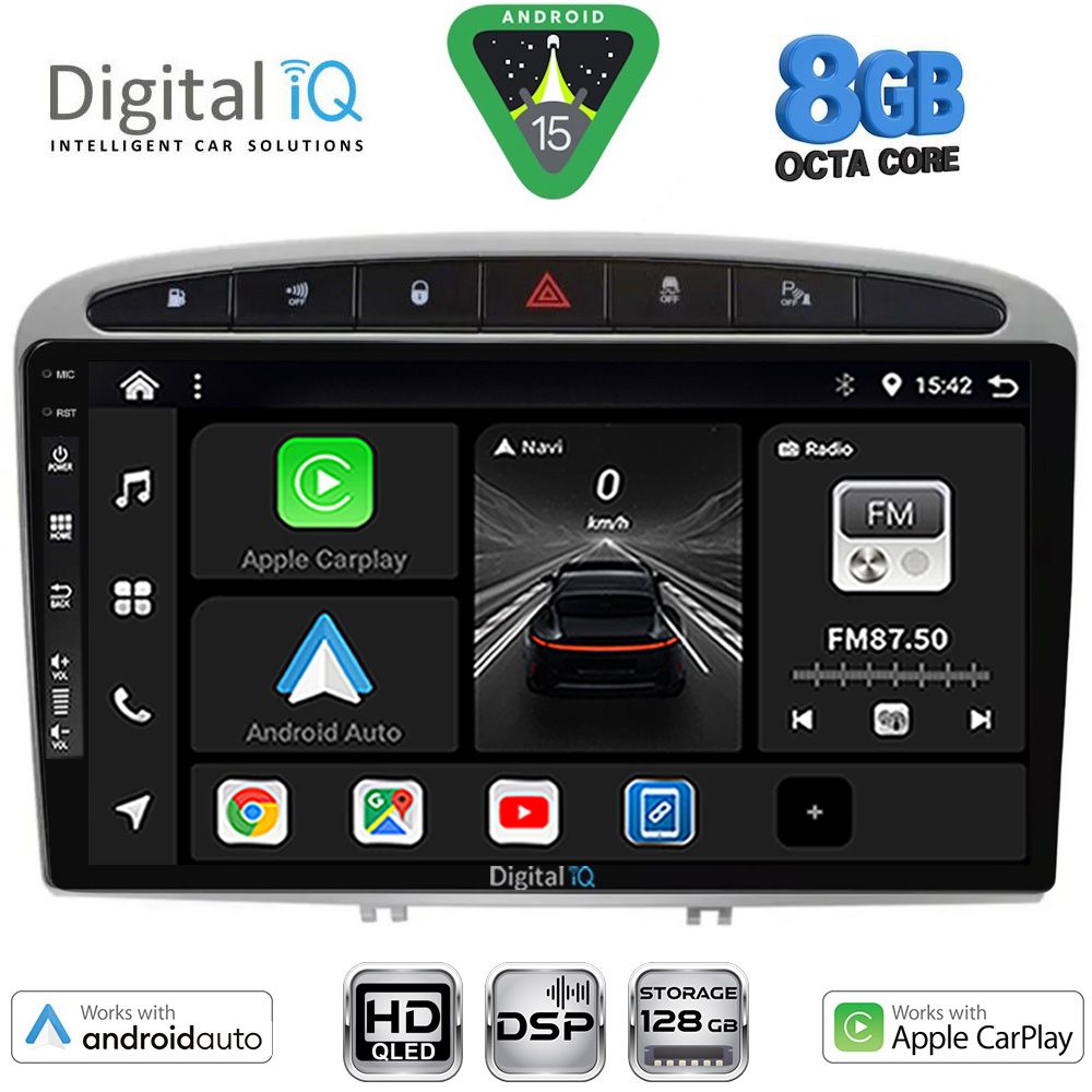 BXF7513SL_15 DIGITAL IQ BXF 18513SL_CPAA (9inc) MULTIMEDIA TABLET for PEUGEOT 308 mod.2007-2012 - RCZ mod. 2009-2015 (SILVER) - Image 1