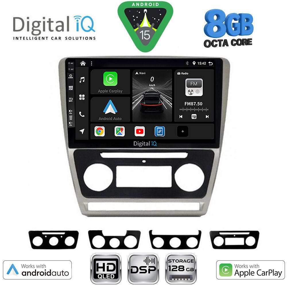 BXF7595SL_15 DIGITAL IQ BXF 18595SL_CPAA (10inc) MULTIMEDIA TABLET for SKODA OCTAVIA 5 mod. 2005-2012 (SILVER) - Image 1