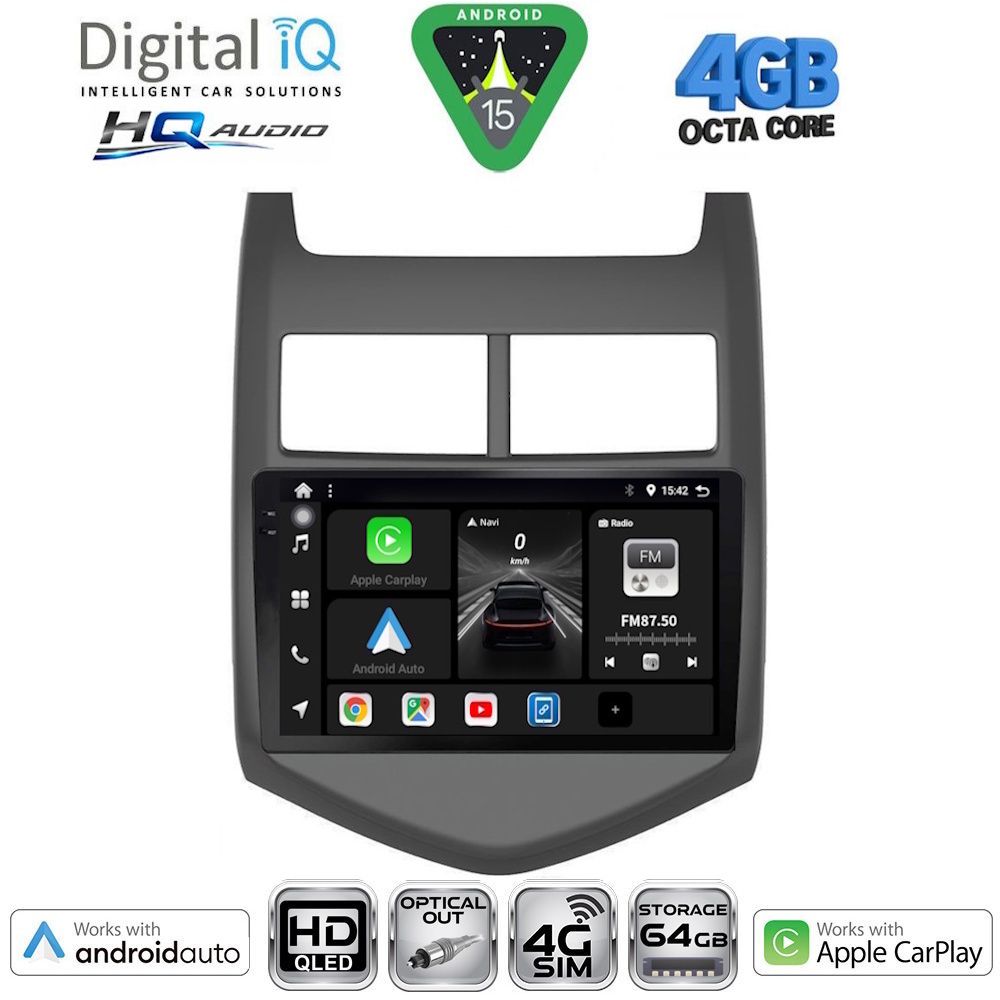 BXK19074-15 DIGITAL IQ BXK 19074A_CPAA (9inc) MULTIMEDIA TABLET for CHEVROLET AVEO mod. 2011-2014 - Image 1