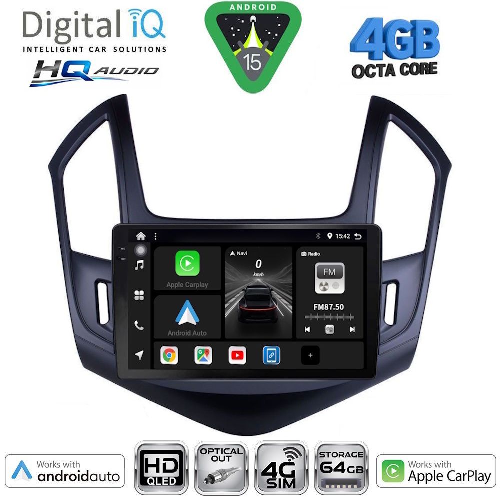 BXK19077-15 DIGITAL IQ BXK 19076B_CPAA (9inc) MULTIMEDIA TABLET for CHEVROLET CRUZE mod. 2013-2015 - Image 1