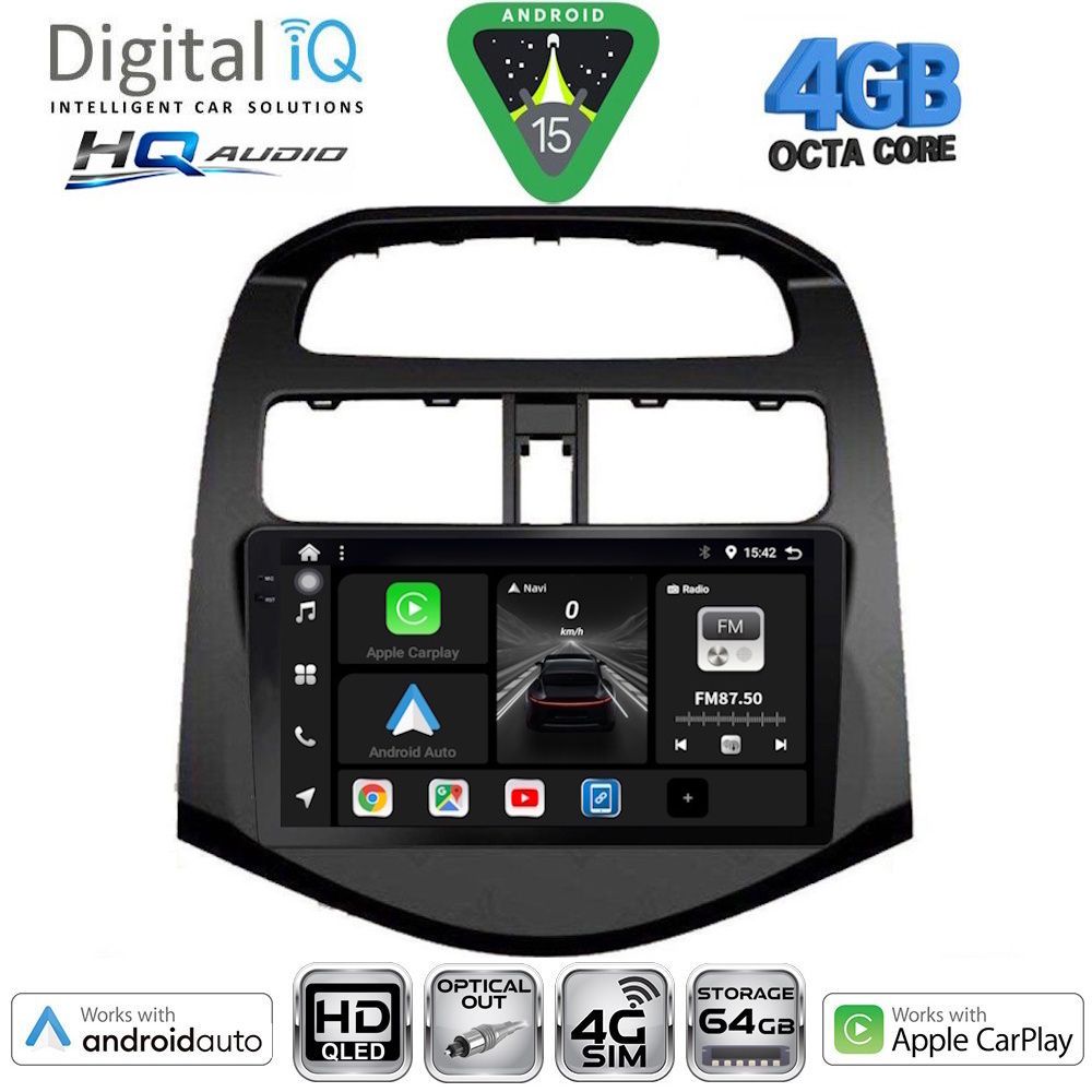 BXK19078-15 DIGITAL IQ BXK 19078A_CPAA (9inc) MULTIMEDIA TABLET for CHEVROLET SPARK mod. 2009-2015 - Image 1