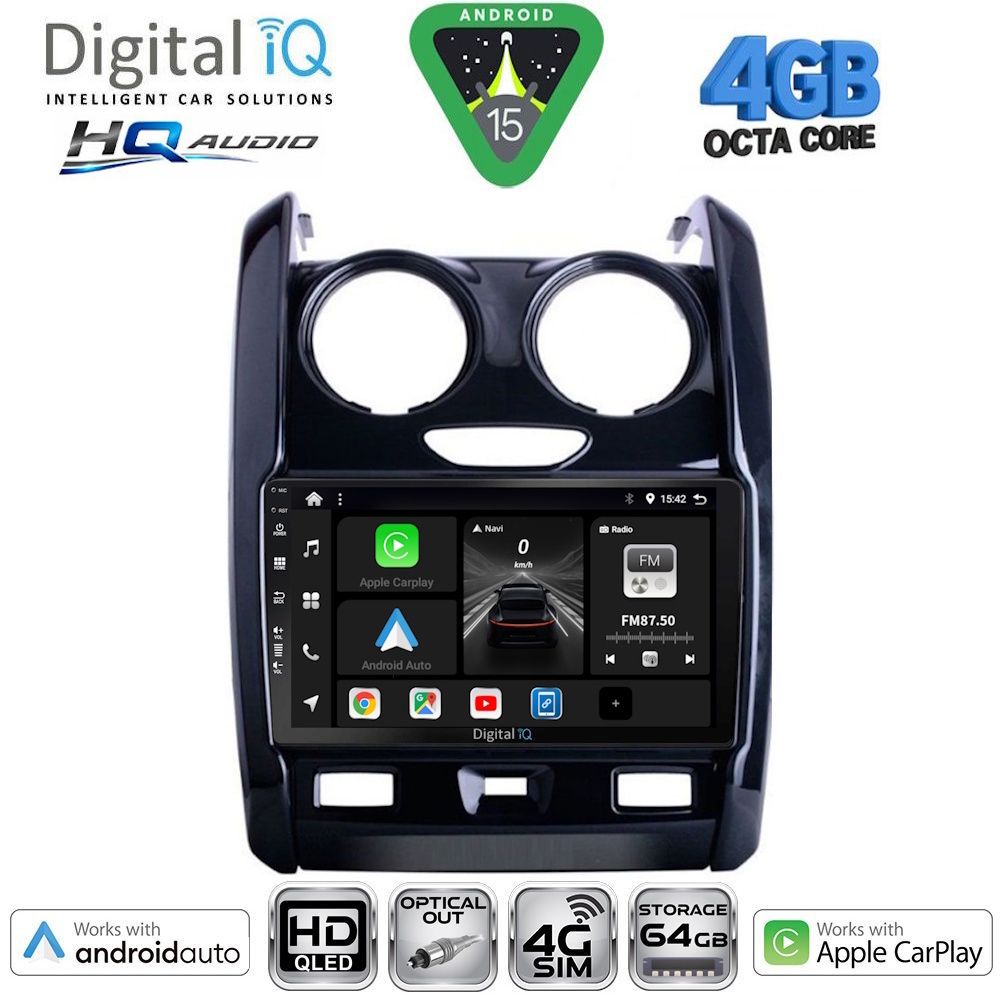 BXK19103-15 DIGITAL IQ BXK 19103_CPAA (9inc) MULTIMEDIA TABLET for DACIA DUSTER mod. 2012-2019 - Image 1