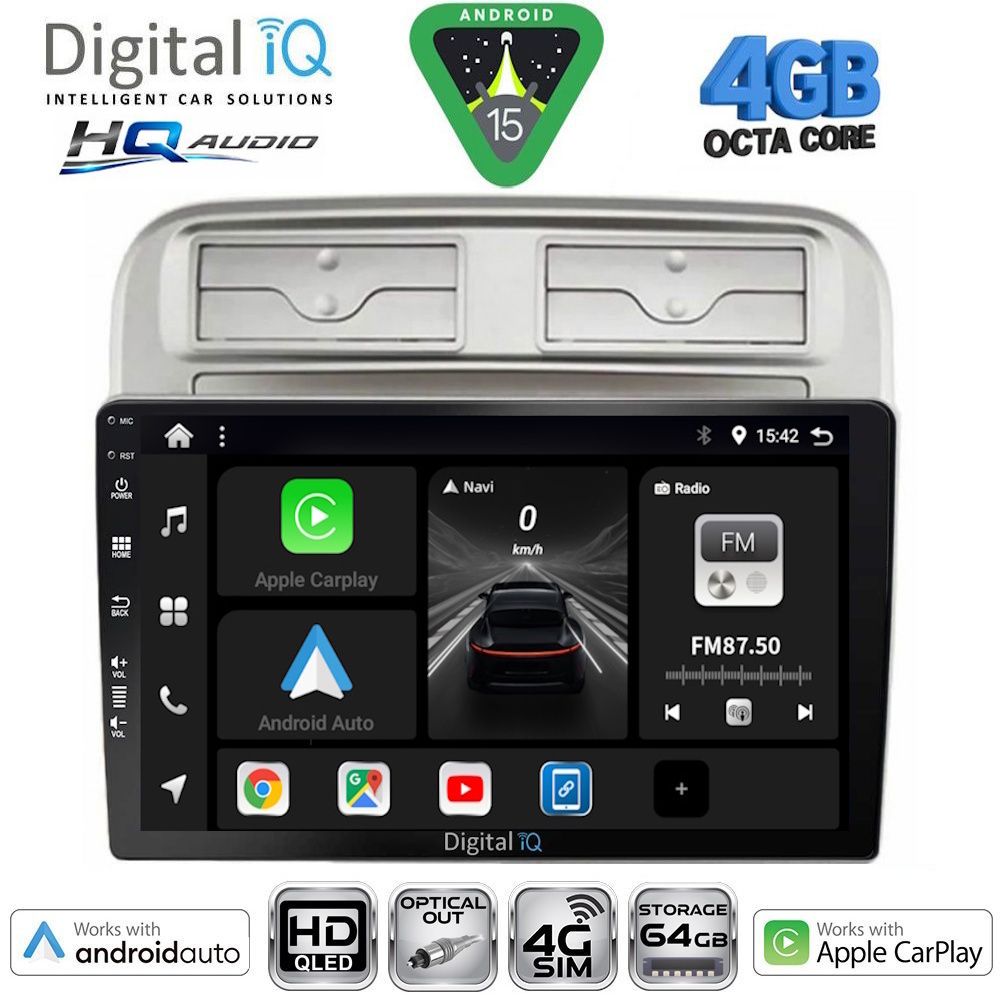 BXK19128-15 DIGITAL IQ BXK 19128_CPAA (9inc) MULTIMEDIA TABLET for FIAT GRANDE PUNTO mod. 2005-2012 - Image 1