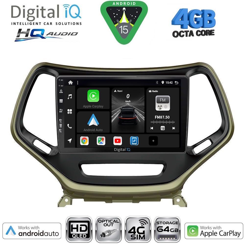 BXK19273-15 DIGITAL IQ BXK 19273_CPAA (10inc) MULTIMEDIA TABLET for JEEP CHEROKEE mod. 2014-2026 - Image 1