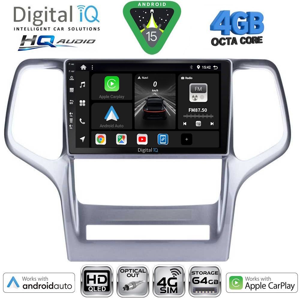 BXK19282-15 DIGITAL IQ BXK 19282_CPAA (9inc) MULTIMEDIA TABLET for JEEP GRAND CHEROKEE mod. 2011-2014 - Image 1