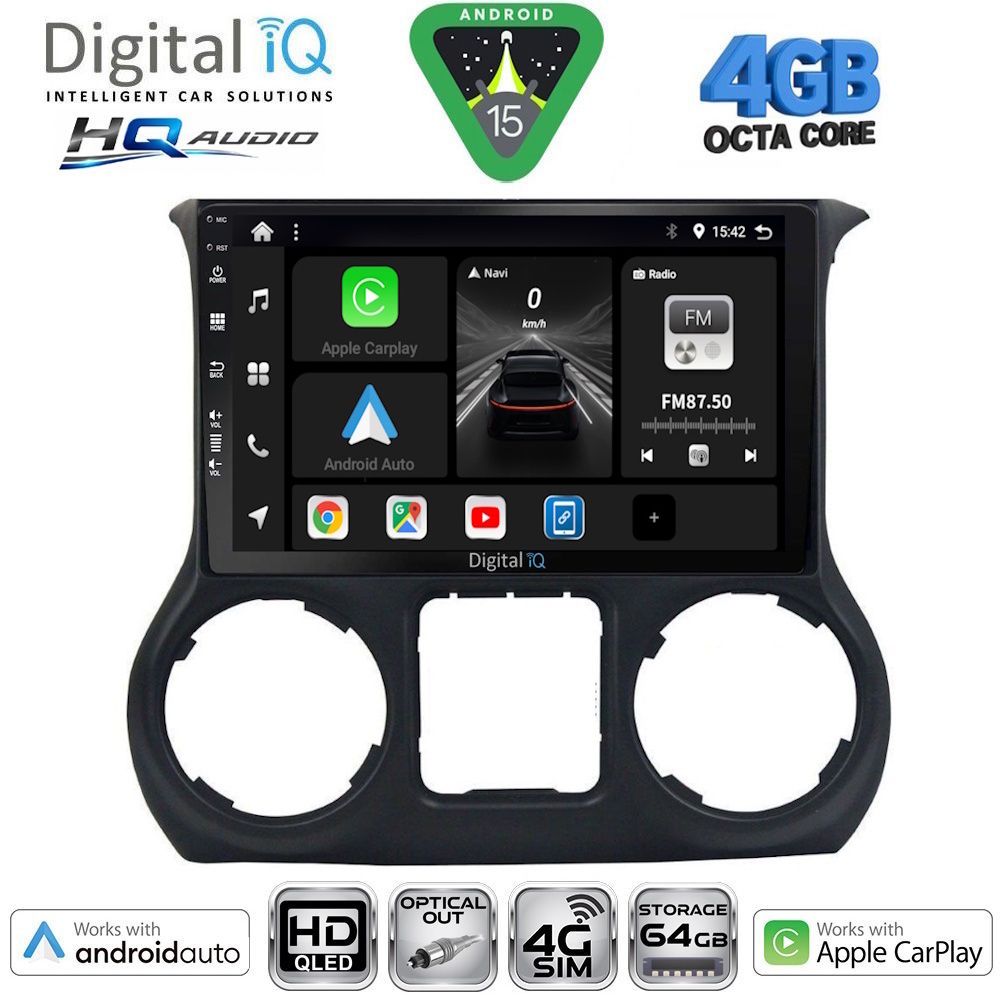 BXK19295-15 DIGITAL IQ BXK 19295_CPAA (10inc) MULTIMEDIA TABLET for JEEP WRANGLER mod. 2011-2014 - Image 1